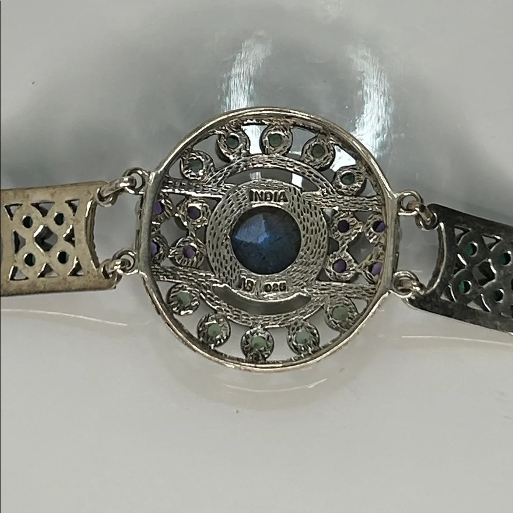 NWOT Genuine Sterling Silver Multi Gemstone Bracelet By Designer Nicky Butler